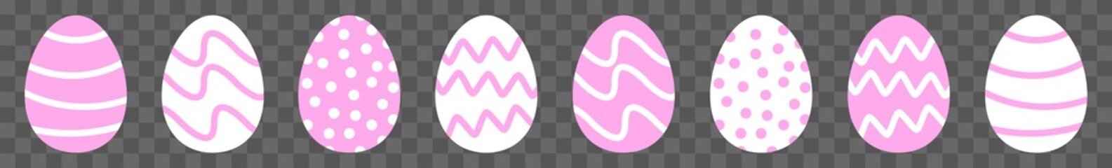 Easter Egg Icon Rose | Painted Eggs Illustration | Happy Easter Hunt Symbol | Holiday Logo | April Spring Sign | Isolated | Variations