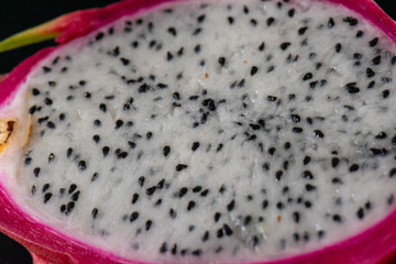 close up of the texture of a dragon fruit 