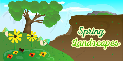 Natural spring landscape