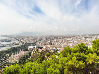 Fototapeta premium Malaga, Andalusien, Spanien - Altstadt und Sehenswürdigkeiten - Panorama