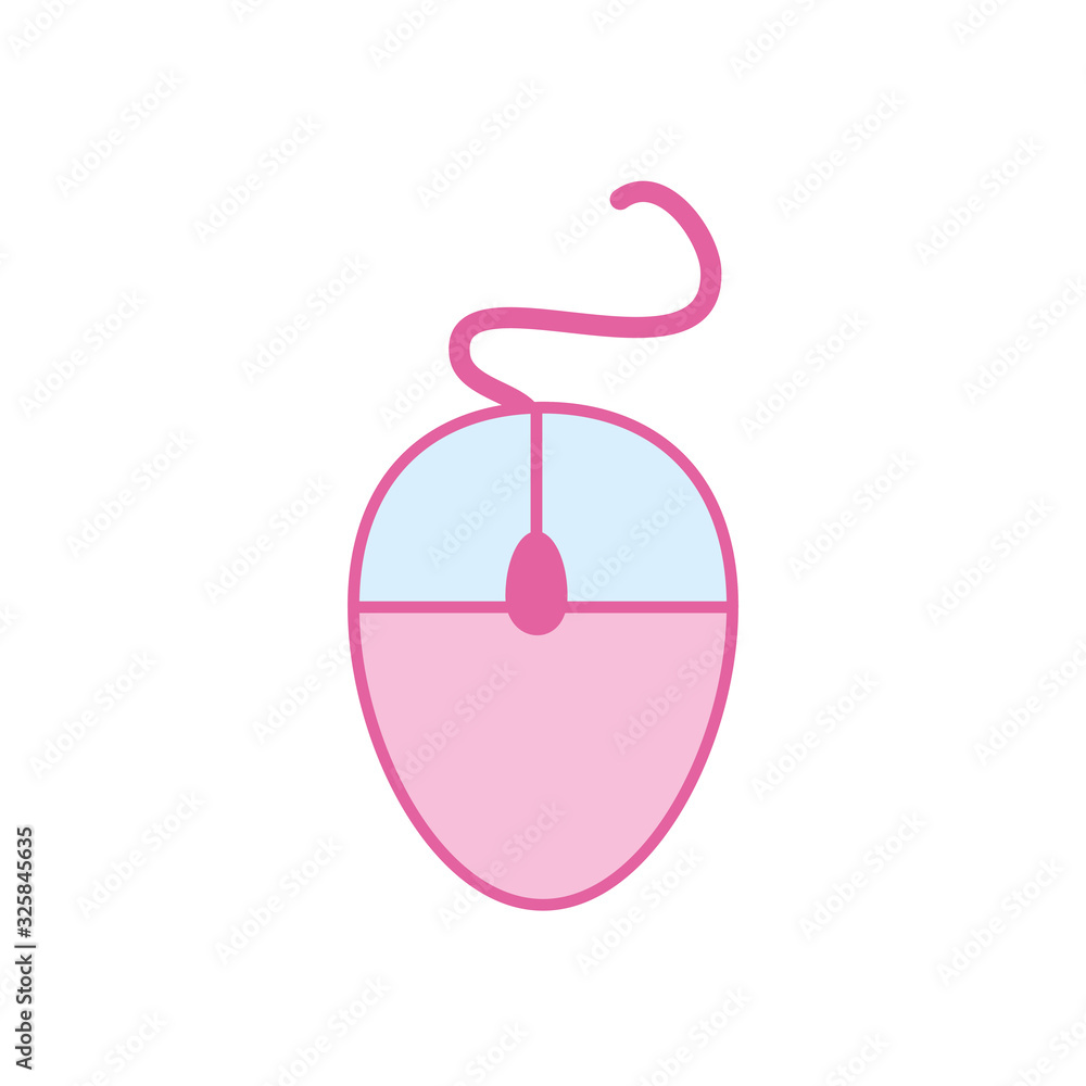 Poster digital mouse neon line and fill style icon vector design