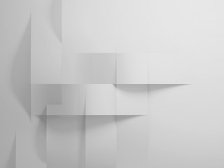 Abstract white digital background texture, 3d art