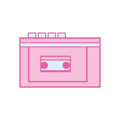 Isolated music walkman neon line and fill style icon vector design