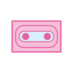 Obraz premium Isolated music cassette neon line and fill style icon vector design