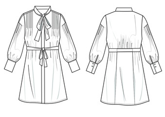 vector illustration of womens fashion dress