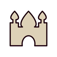 Ramadan mosque line and fill style icon vector design