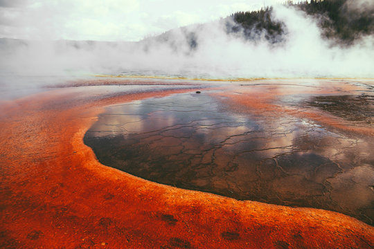 Yellowstone National Park Landscape Geysers, Hotsprings USA, Wyoming
