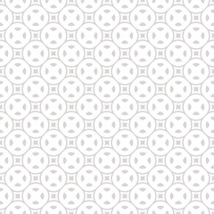 Subtle vector geometric seamless pattern with small rounded shapes, squares, circles, delicate rounded grid. Simple modern abstract background. Minimal texture in neutral colors, white and light gray
