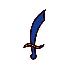 Ramadan sword line and fill style icon vector design