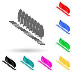 a row of trees by the stairs multi color style icon. Simple glyph, flat vector of park and landscape icons for ui and ux, website or mobile application