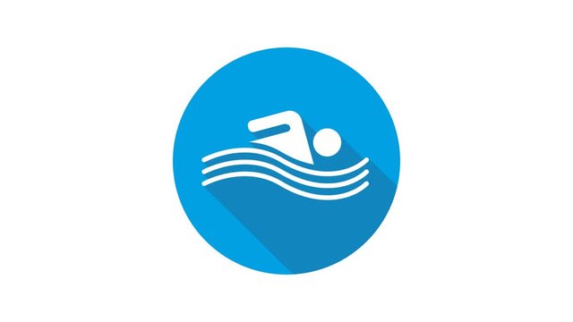 Blue motion graphic icon animation pool