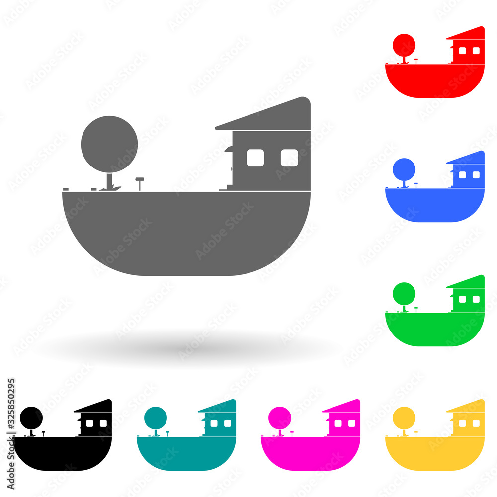 Aufkleber tree near the house multi color style icon. simple glyph, flat vector of park and landscape icons fo