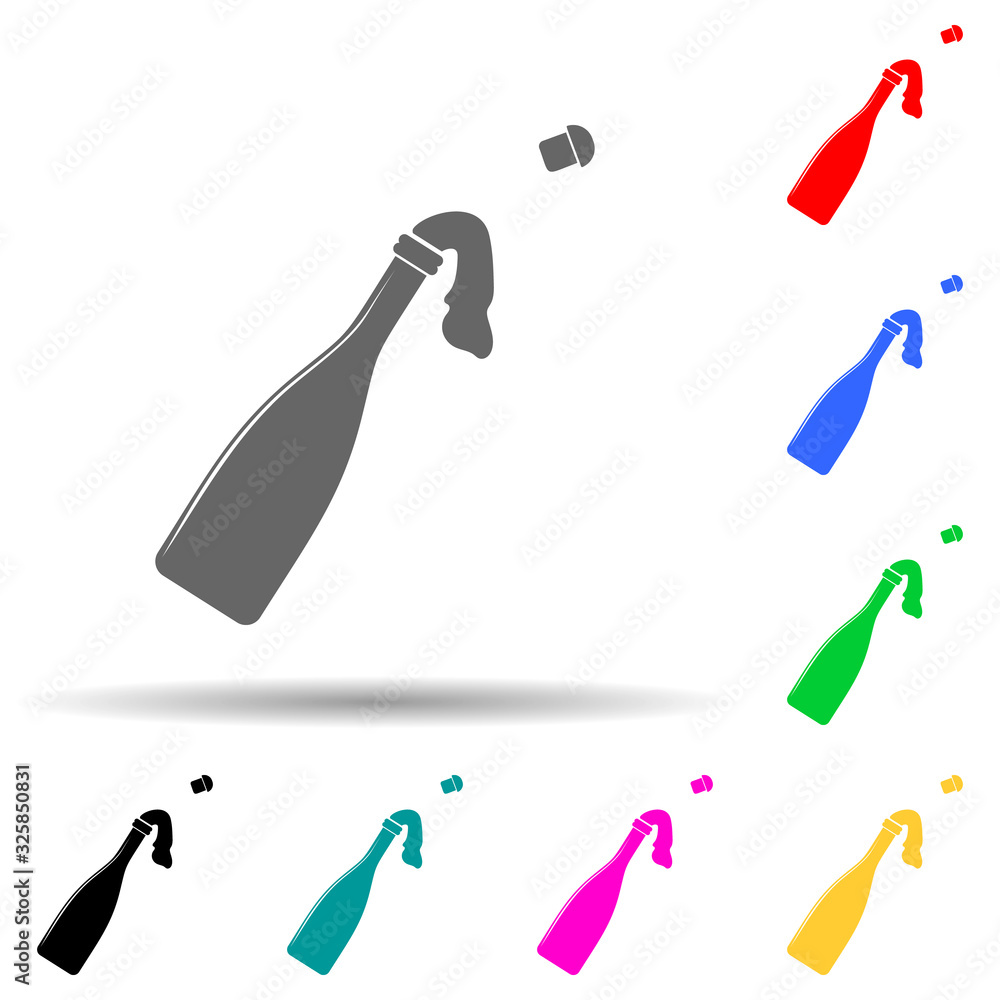 Poster opening champagne multi color style icon. simple glyph, flat vector of party icons for ui and ux, we