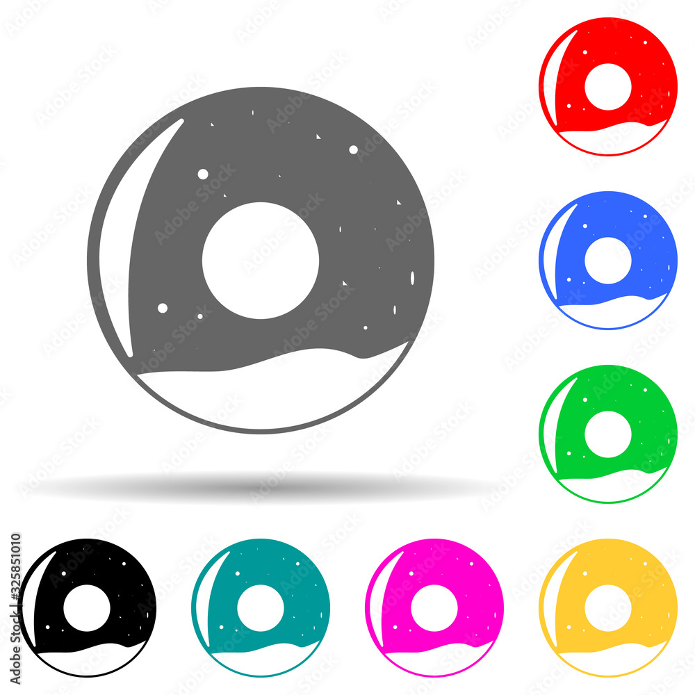 Poster donut multi color style icon. simple glyph, flat vector of party icons for ui and ux, website or mob