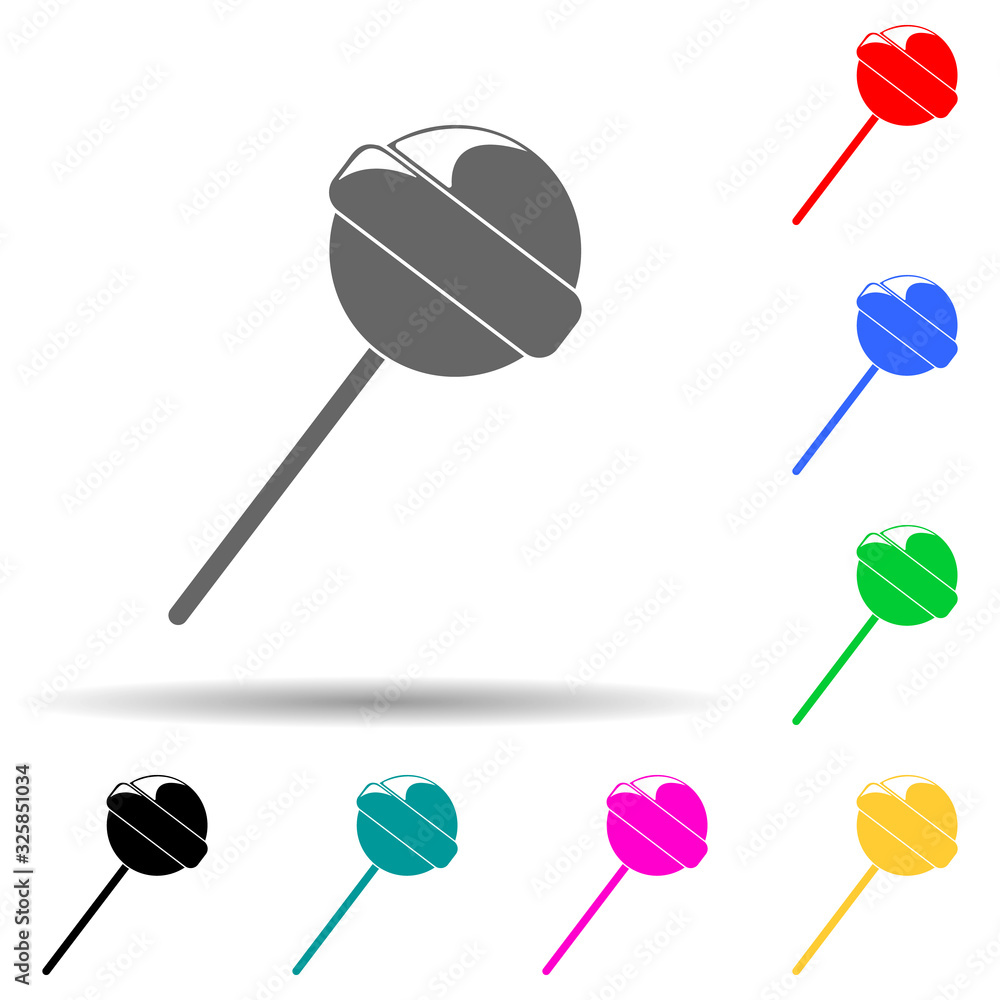 Poster lollipop multi color style icon. simple glyph, flat vector of party icons for ui and ux, website or 