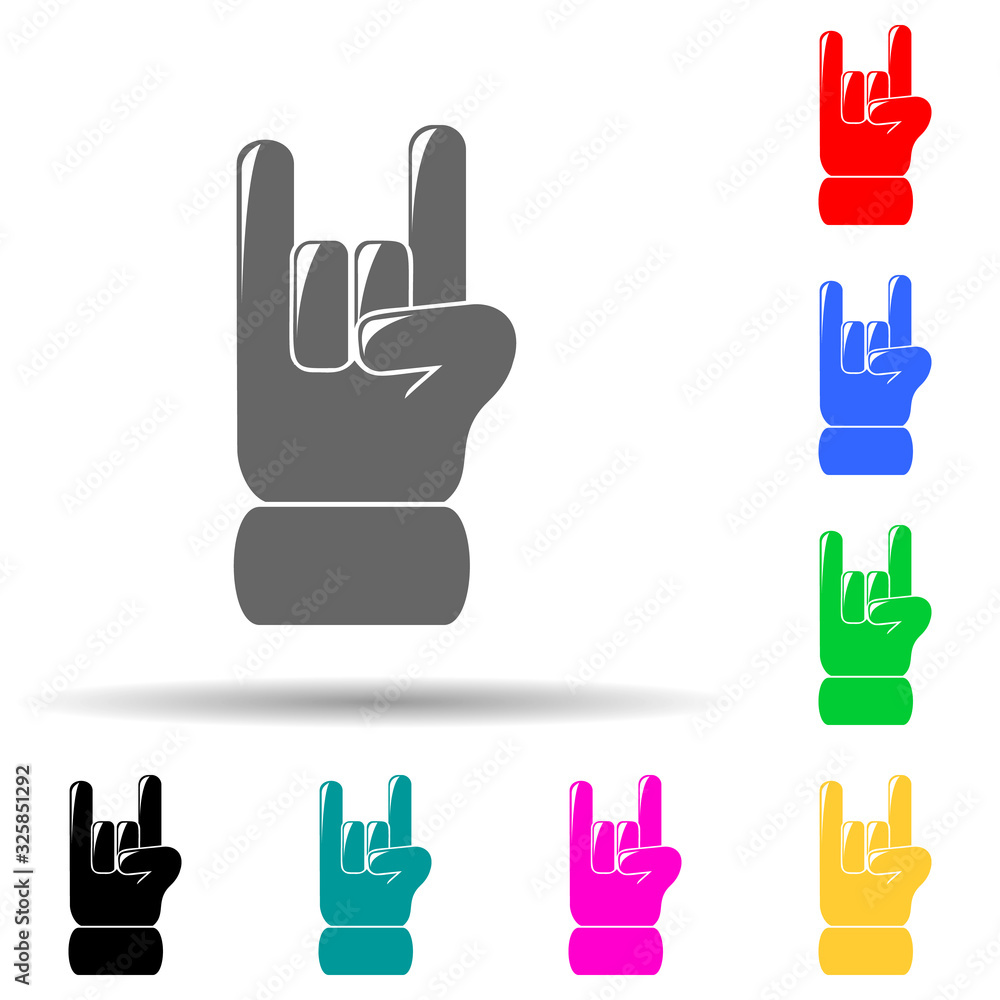 Poster rock multi color style icon. simple glyph, flat vector of party icons for ui and ux, website or mobi