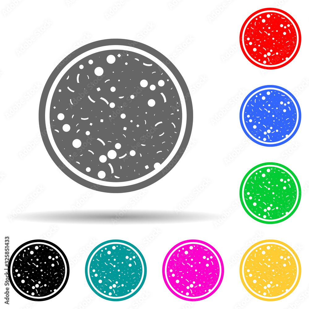 Poster pizza multi color style icon. simple glyph, flat vector of party icons for ui and ux, website or mob