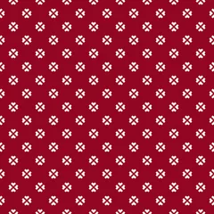 Printed roller blinds Bordeaux Vector minimalist floral seamless pattern. Abstract burgundy and white geometric texture with small curved shapes, flowers, petals, leaves, crosses. Elegant minimal background. Cute repeatable design