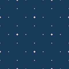 Obraz na płótnie Canvas Subtle vector seamless pattern with tiny diamond shapes, small stars, rhombuses, dots. Simple minimalist geometric background. Abstract minimal texture in dark blue and lilac color. Delicate design