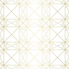 Papier peint Or abstrait géométrique Motif de lignes dorées. Texture transparente géométrique de vecteur avec grille délicate, lignes fines, carrés. Fond graphique abstrait or blanc et brillant. Ornement de style art déco. Conception de répétition de luxe subtile