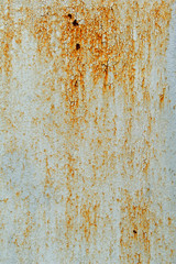 Old painted metal sheet cyan color with rust
