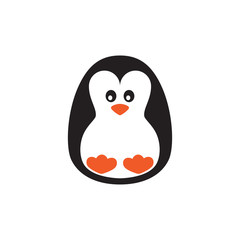 Penguin cute colorful vector cartoon. Funny penguin character. 