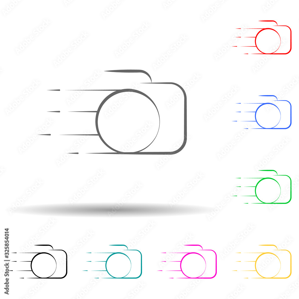 Aufkleber logo speed shooting multi color style icon. simple glyph, flat vector of photo icons for ui and ux, 