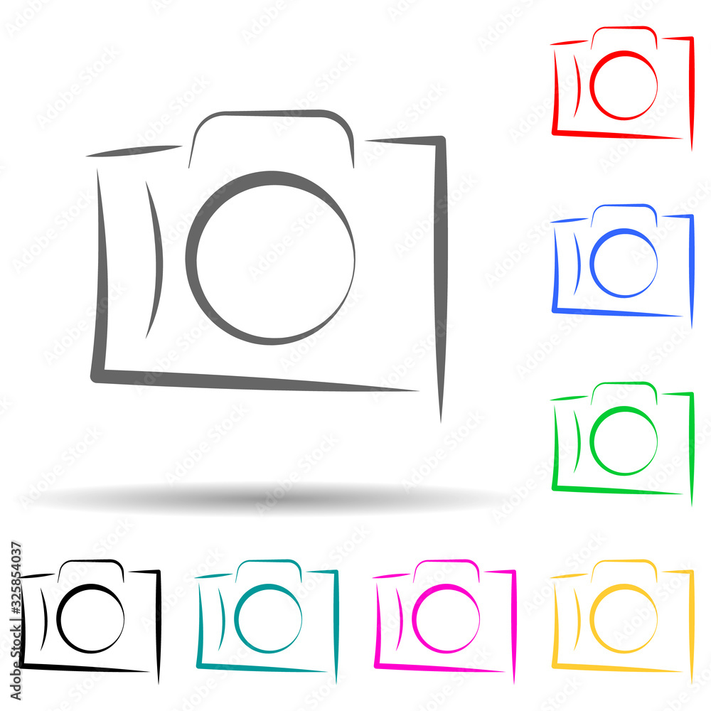 Aufkleber logo camera multi color style icon. simple glyph, flat vector of photo icons for ui and ux, website 
