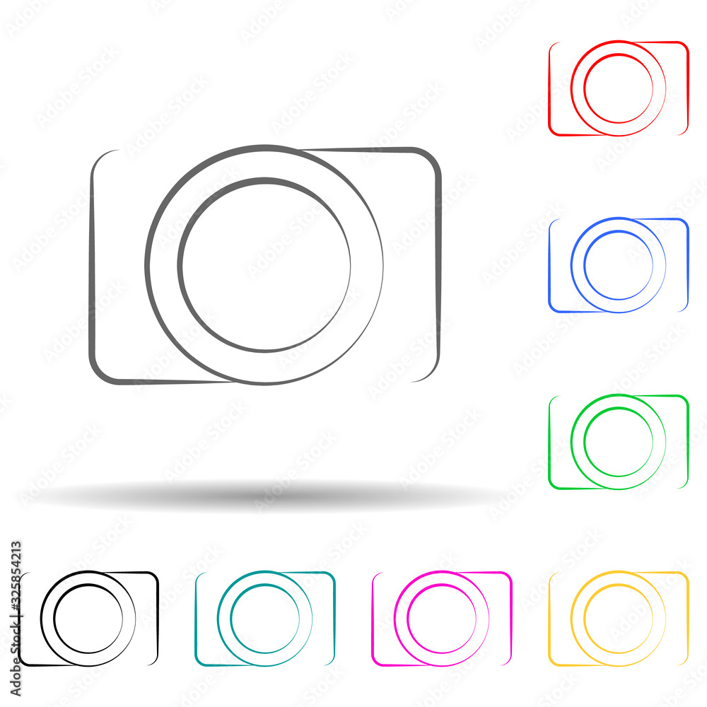 Poster logo camera multi color style icon. simple glyph, flat vector of photo icons for ui and ux, website 