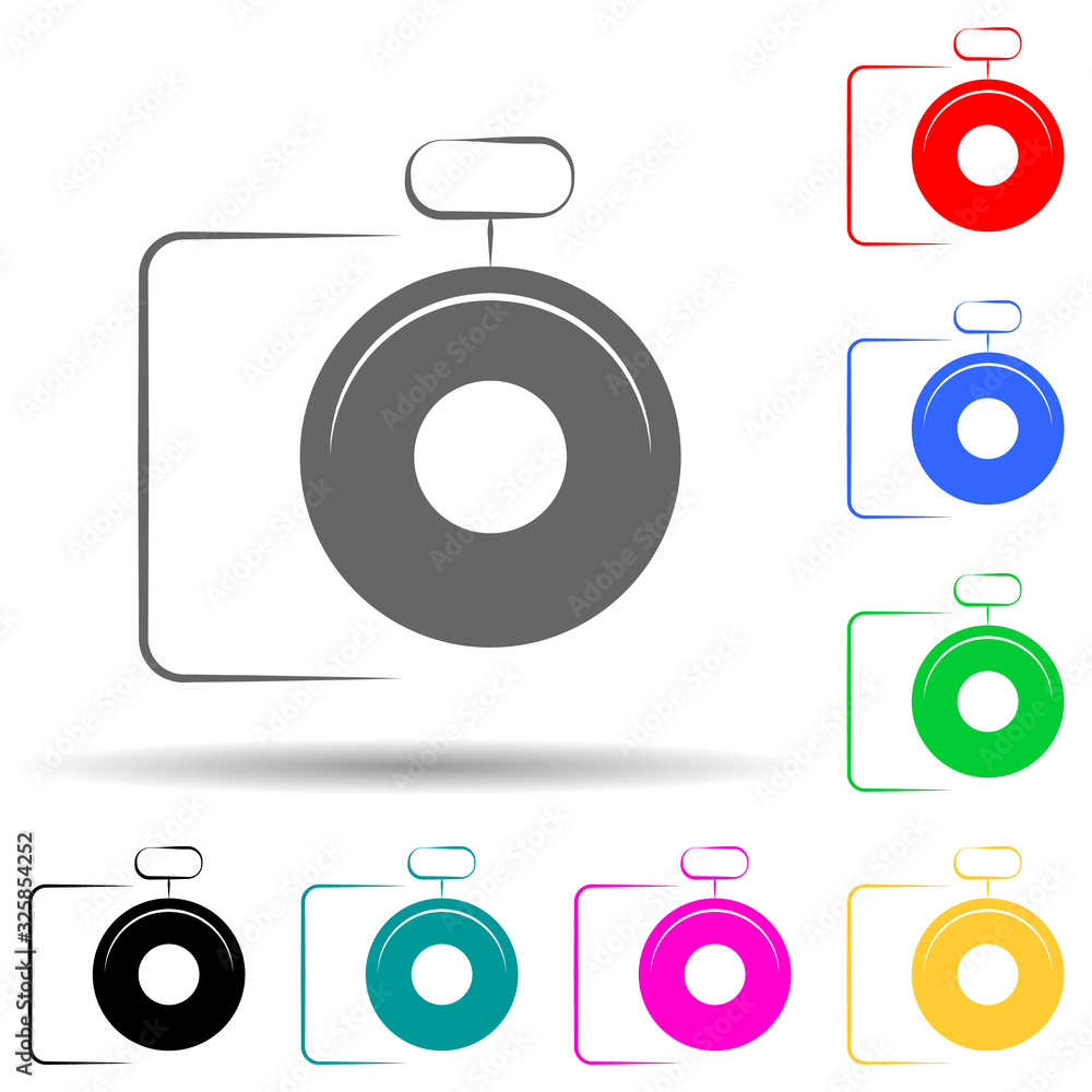 Poster logo camera multi color style icon. simple glyph, flat vector of photo icons for ui and ux, website 