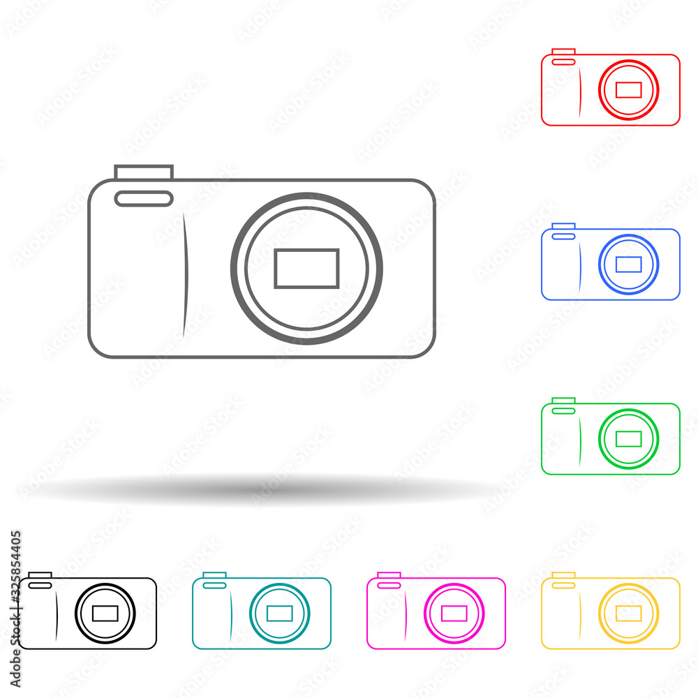 Poster logo camera multi color style icon. simple glyph, flat vector of photo icons for ui and ux, website 