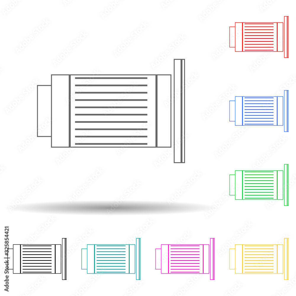 Aufkleber logo lens multi color style icon. simple glyph, flat vector of photo icons for ui and ux, website or