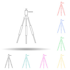 tripod for the camera multi color style icon. Simple glyph, flat vector of photo icons for ui and ux, website or mobile application