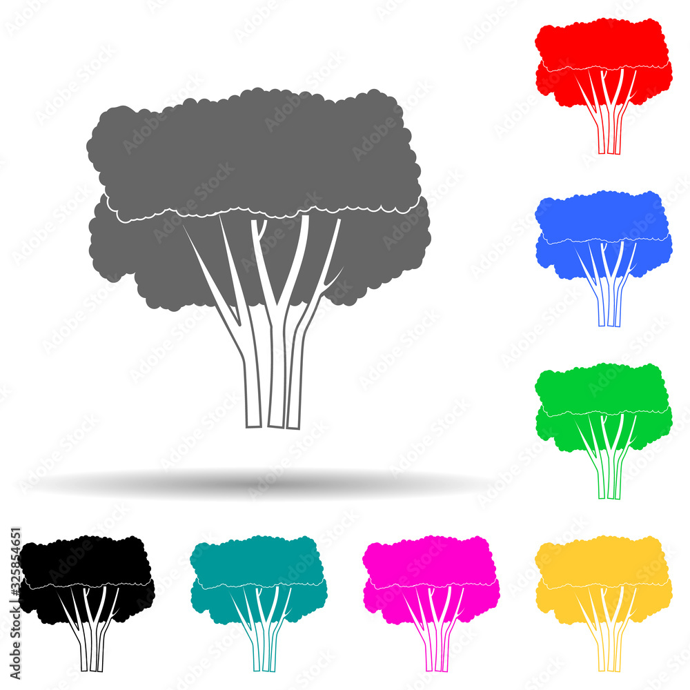 Poster cherry tree multi color style icon. simple glyph, flat vector of plants icons for ui and ux, website