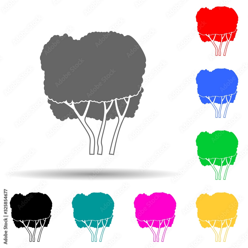Poster engine tree multi color style icon. simple glyph, flat vector of plants icons for ui and ux, website