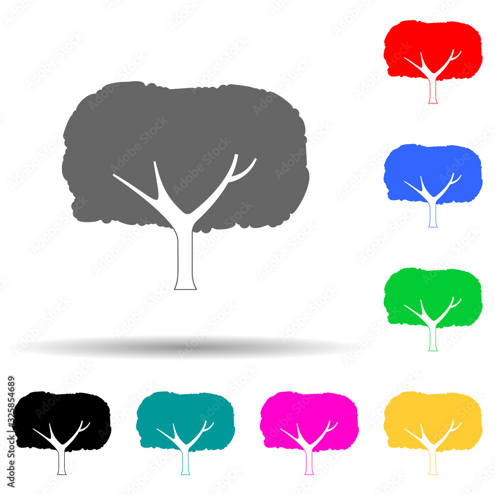 Poster apple tree multi color style icon. simple glyph, flat vector of plants icons for ui and ux, website 