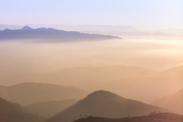 sunset over the basque mountains, Spain