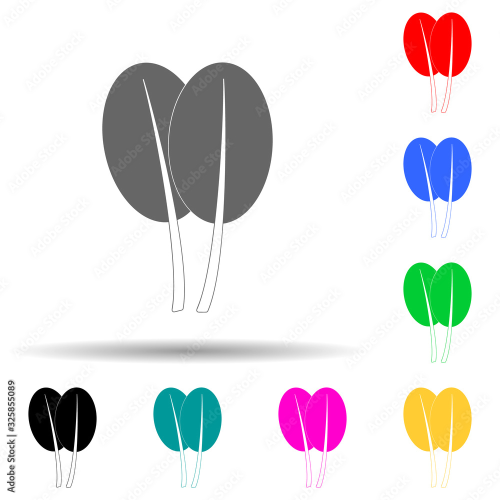 Poster spinach multi color style icon. simple glyph, flat vector of plants icons for ui and ux, website or 