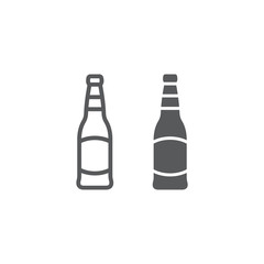 Beer bottle line and glyph icon, st patrick s day and alcohol, glass beer bottle sign, vector graphics, a linear pattern on a white background, eps 10.