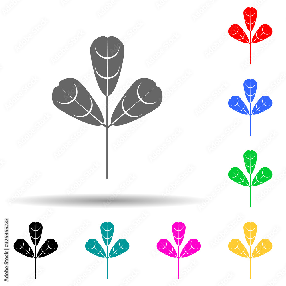 Poster trigonella multi color style icon. simple glyph, flat vector of plants icons for ui and ux, website 