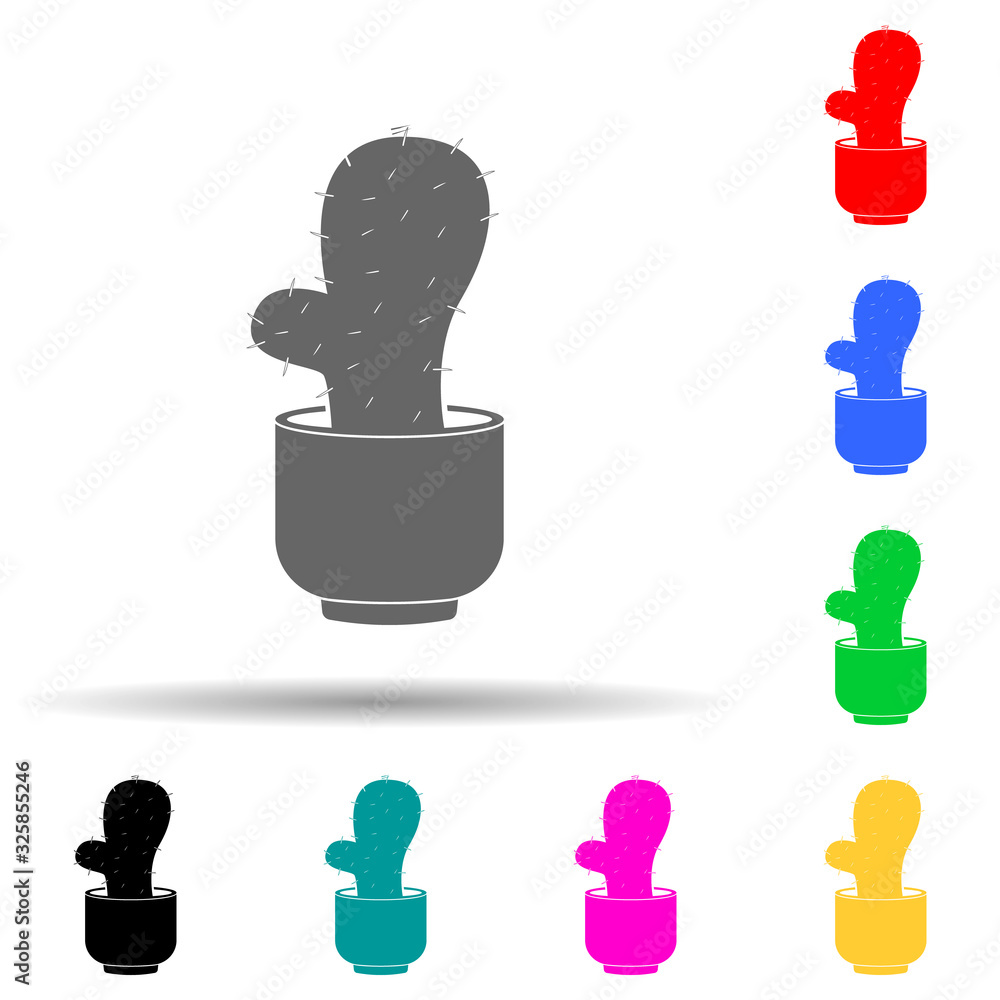 Poster cactus multi color style icon. simple glyph, flat vector of plants icons for ui and ux, website or m