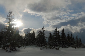 Zimowe widoki w Tatrach niskich na Słowacji