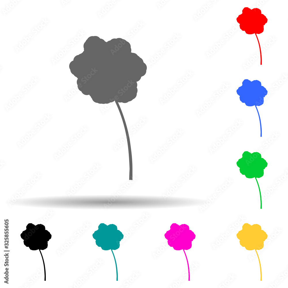 Poster anemone multi color style icon. simple glyph, flat vector of plants icons for ui and ux, website or 