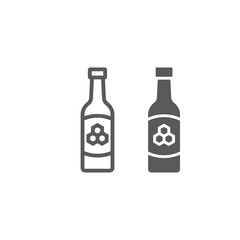 Mead line and glyph icon, st patrick s day and alcohol, honey sign, vector graphics, a linear pattern on a white background, eps 10.