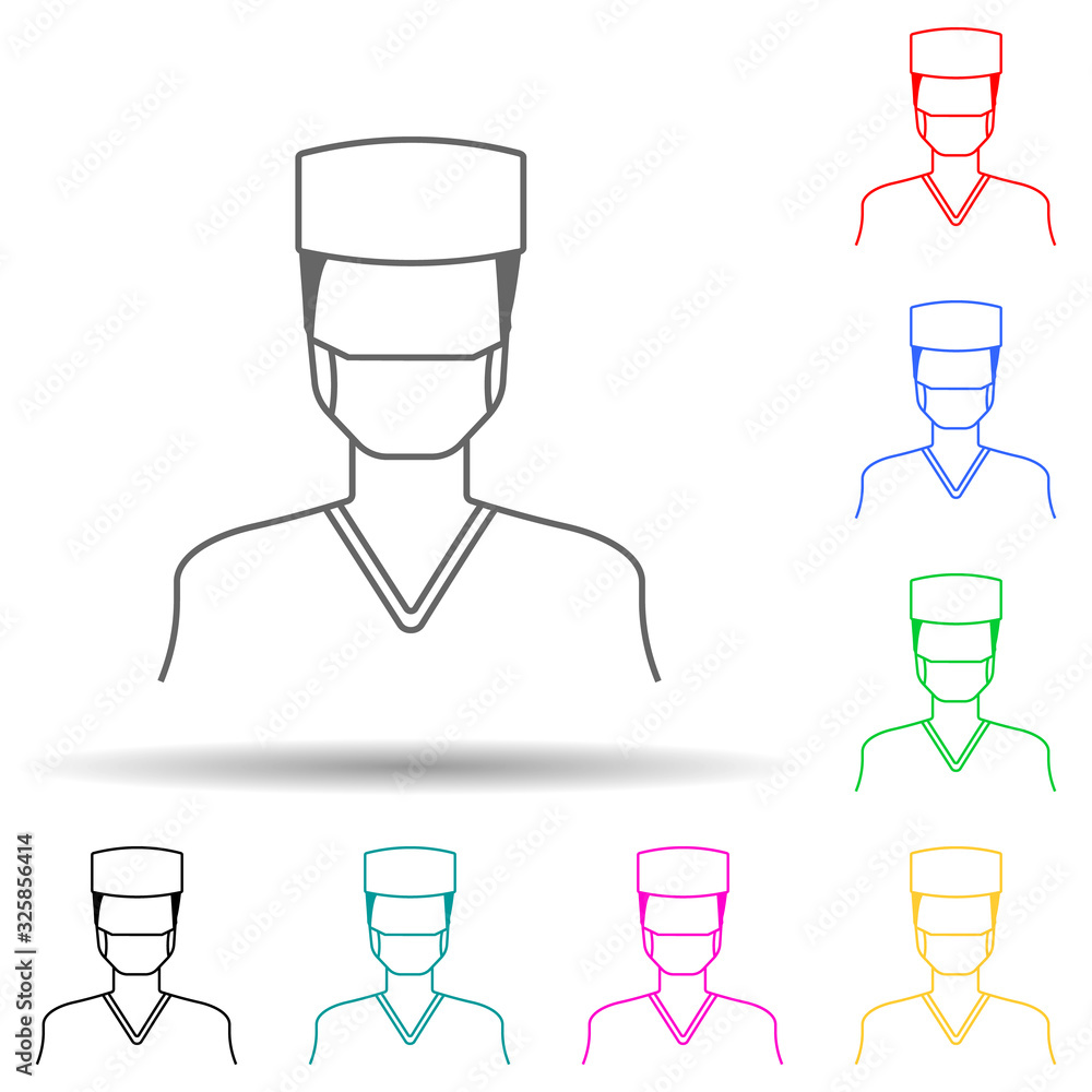 Poster surgeon multi color style icon. simple glyph, flat vector of proffecions icons for ui and ux, websit
