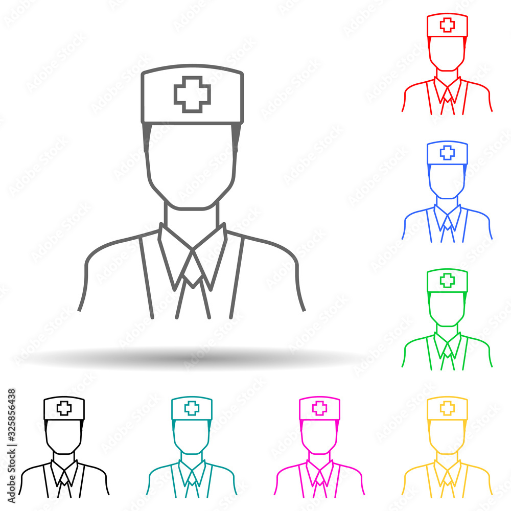 Poster doctor multi color style icon. simple glyph, flat vector of proffecions icons for ui and ux, website