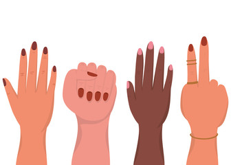 Isolated female hands vector design