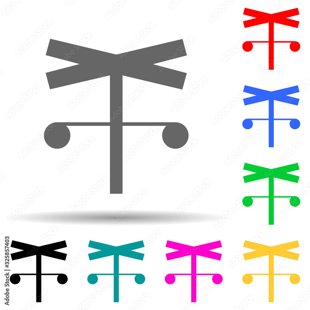 Poster rail road crossing multi color style icon. simple glyph, flat vector of railway warnings icons for u