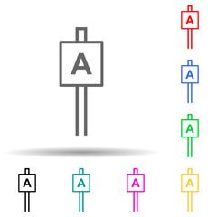 approach sign multi color style icon. Simple glyph, flat vector of railway warnings icons for ui and ux, website or mobile application