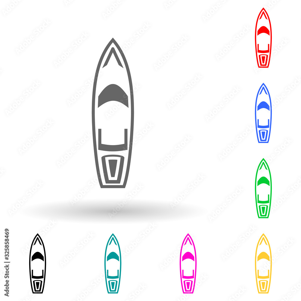 Poster speedboat multi color style icon. simple glyph, flat vector of ships icons for ui and ux, website or